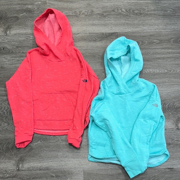 The North Face Kids Hoodies in Coral and Aqua - Picture 1 of 7